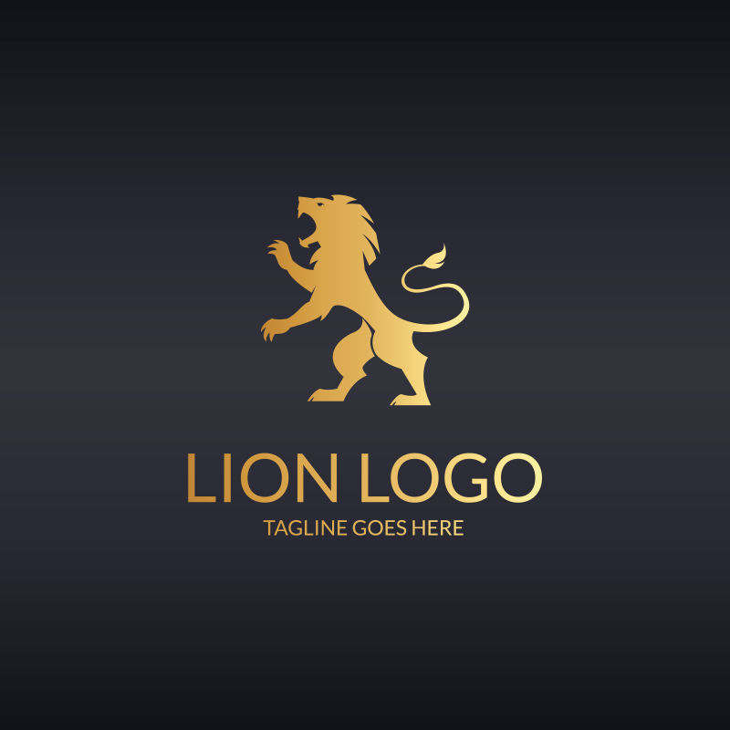 矢量金色狮子标志设计