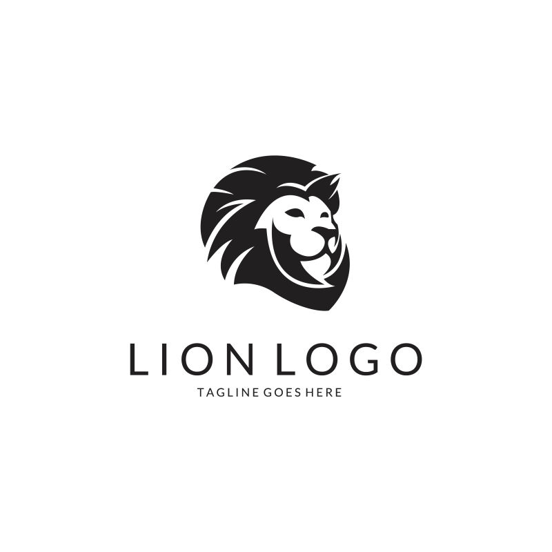 狮子标志设计矢量插图