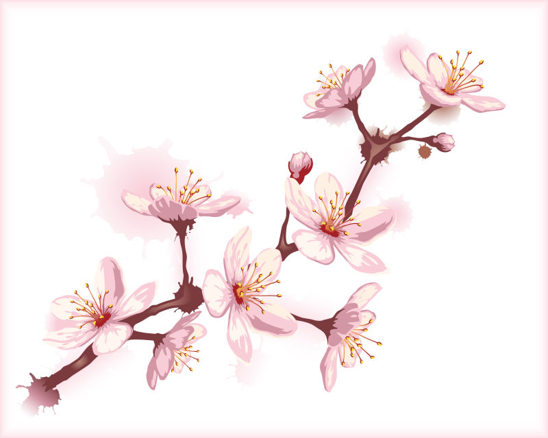 创意矢量抽象粉色花卉装饰背景