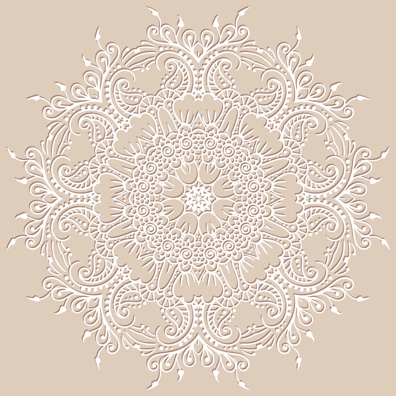抽象矢量现代白色花纹装饰图案设计元素