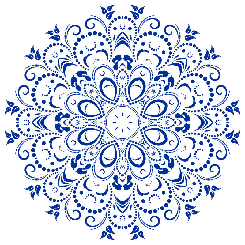 矢量几何装饰花卉图案设计