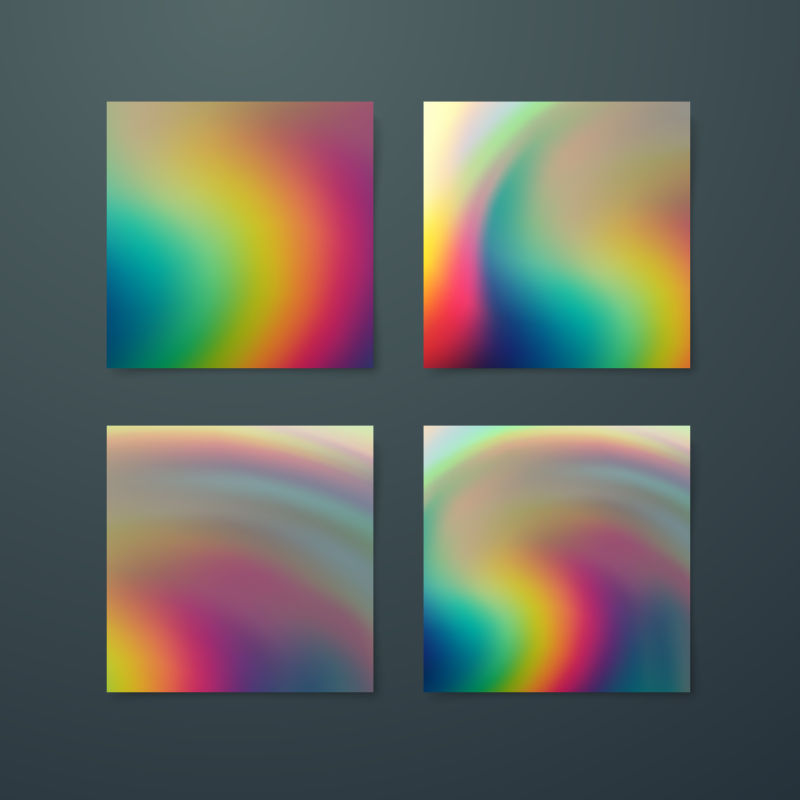全息效果的彩虹流体抽象图案设计矢量