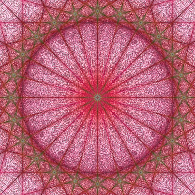 矢量粉红色螺旋几何万花筒分形背景