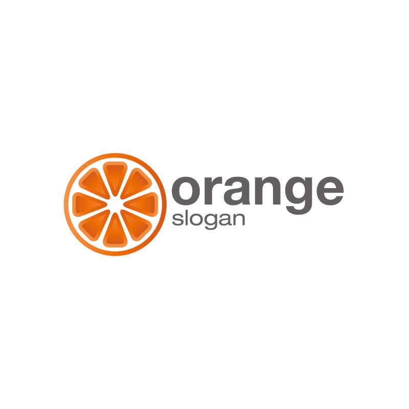 创意橙子图标设计矢量