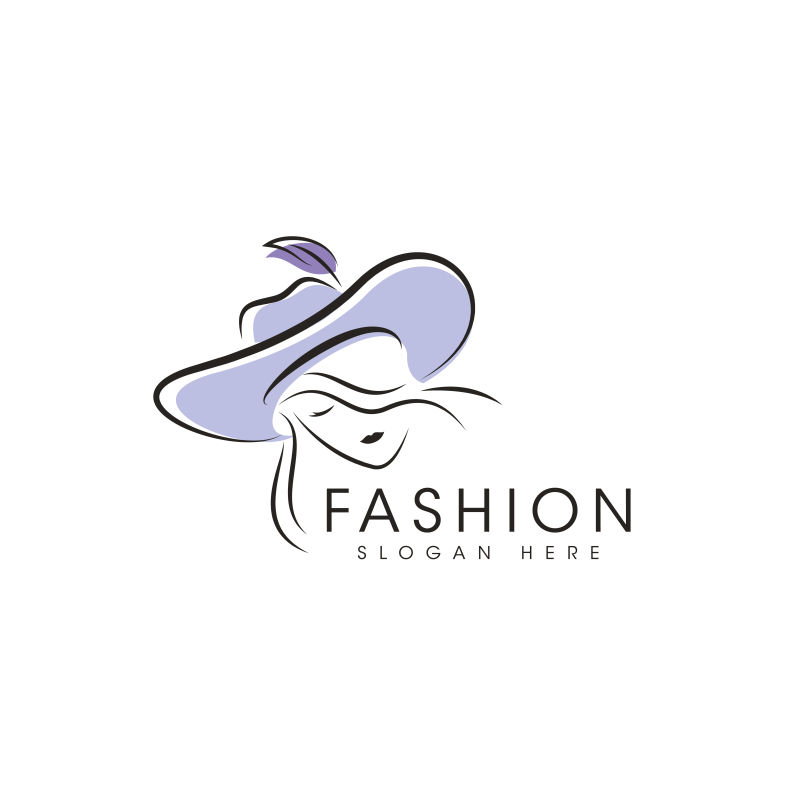 女性时尚帽子服饰标志矢量设计