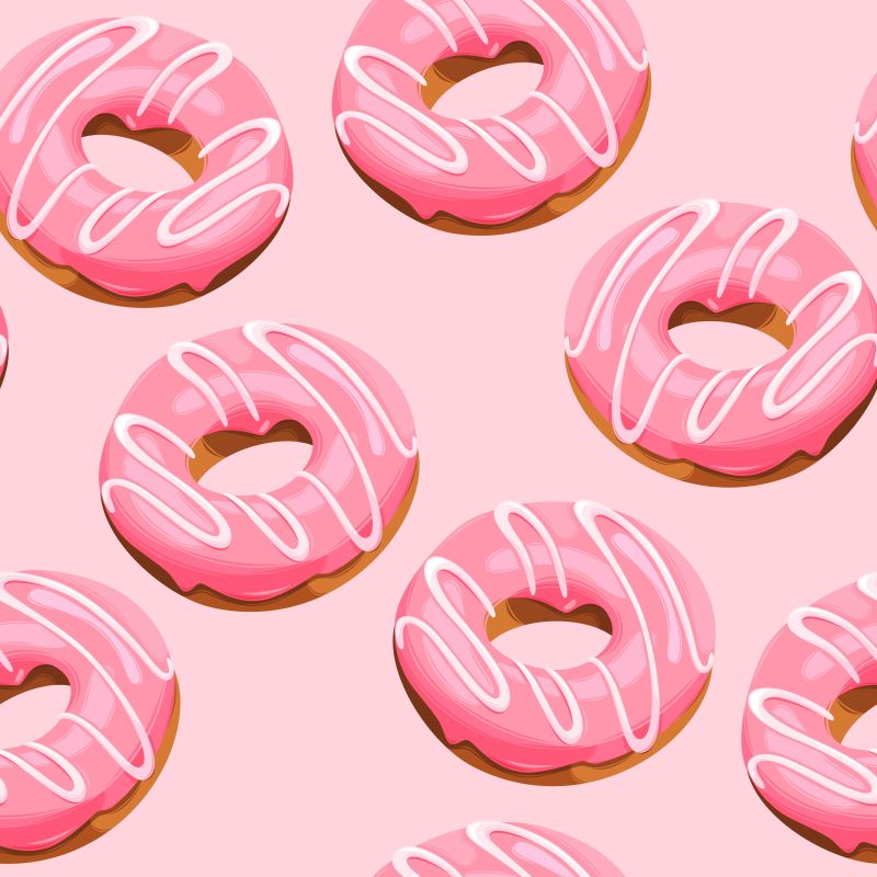 矢量粉色可口的甜甜圈插图
