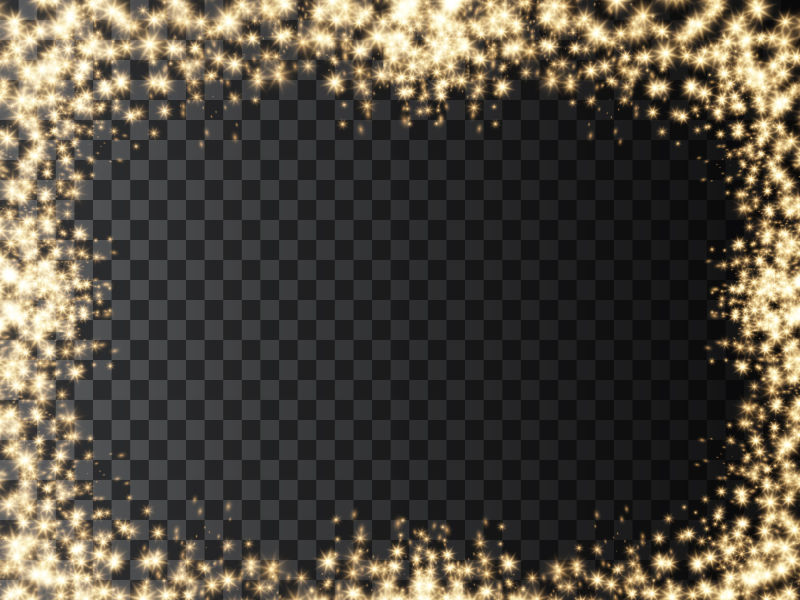 矢量金色星光元素边框设计