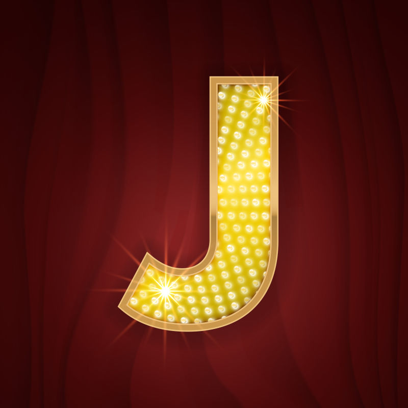 金色字母J设计矢量