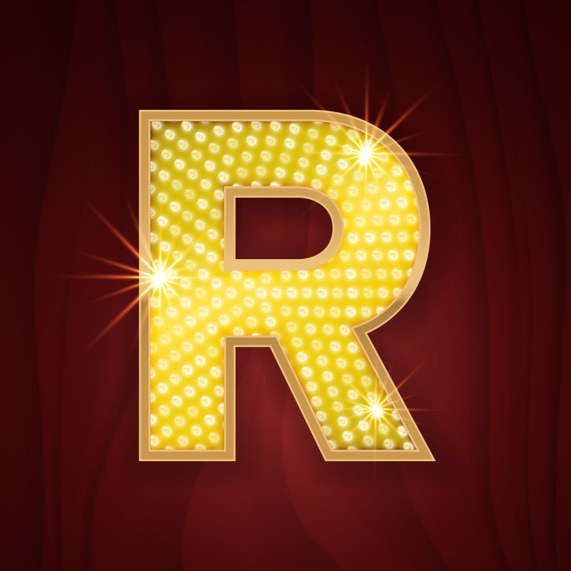 创意金色字母R矢量