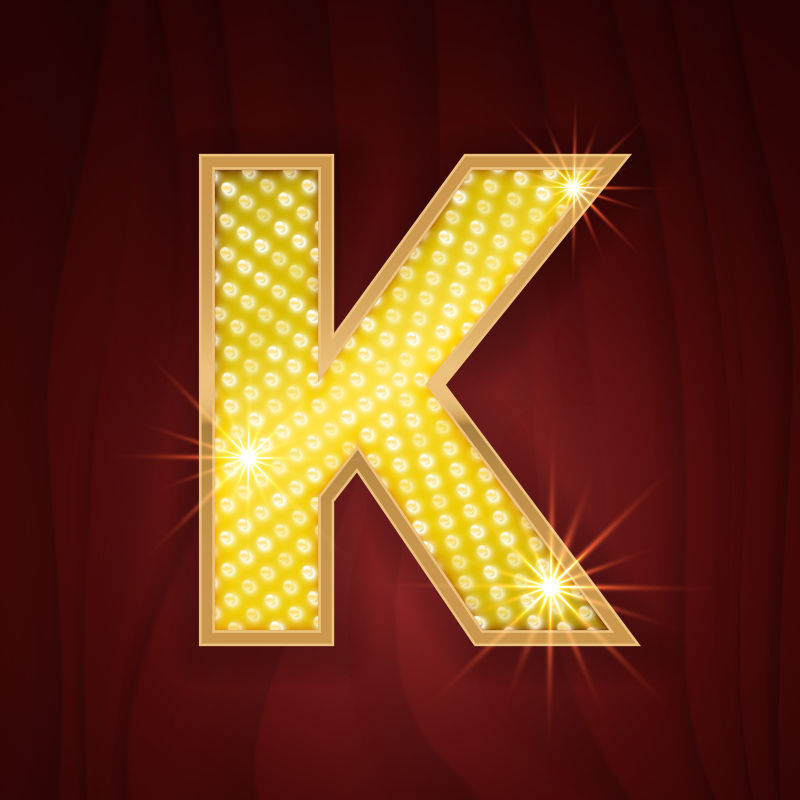 创意灯泡字母K设计矢量