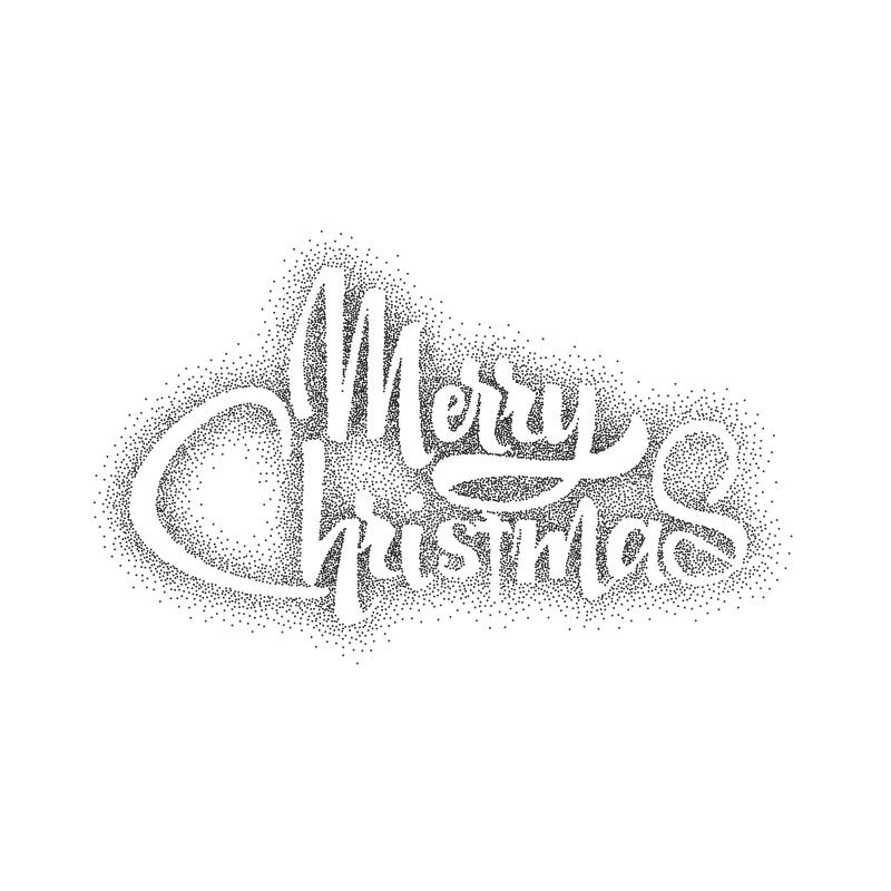 创意点画风格的矢量圣诞节快乐字母插图
