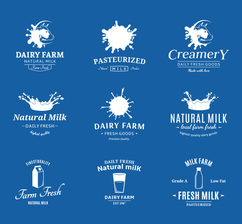 矢量牛奶标志设计
