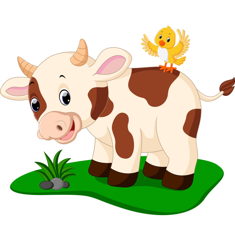创意矢量可爱的奶牛插图