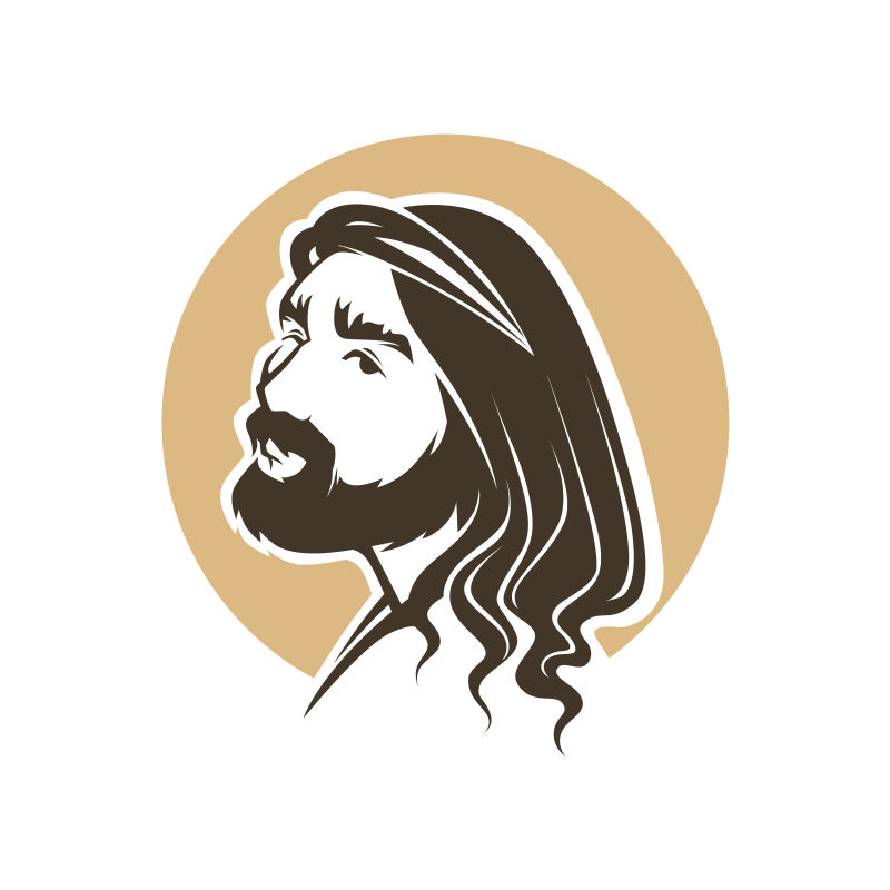 矢量耶稣的创意卡通插图