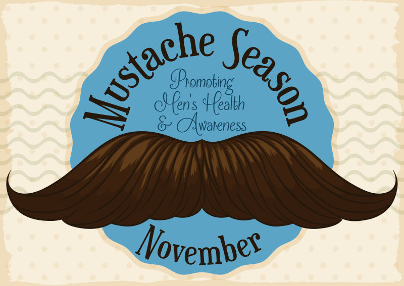 十一月大胡子促进男性健康的季节矢量插图