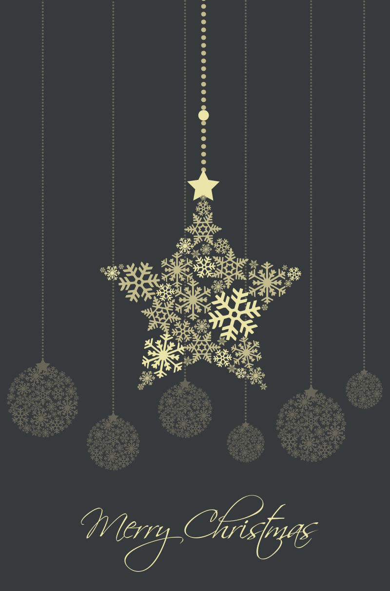 圣诞雪花星星矢量设计背景