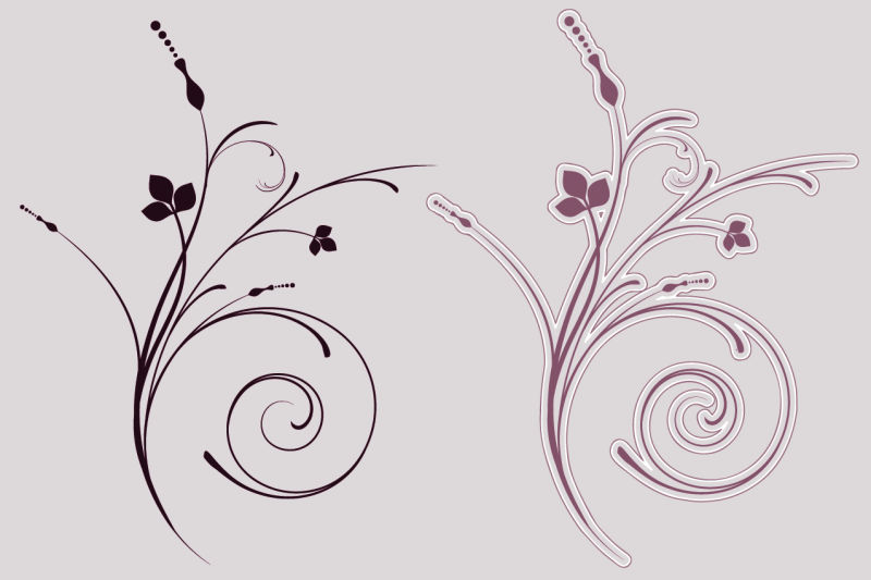 矢量抽象花卉装饰边框设计