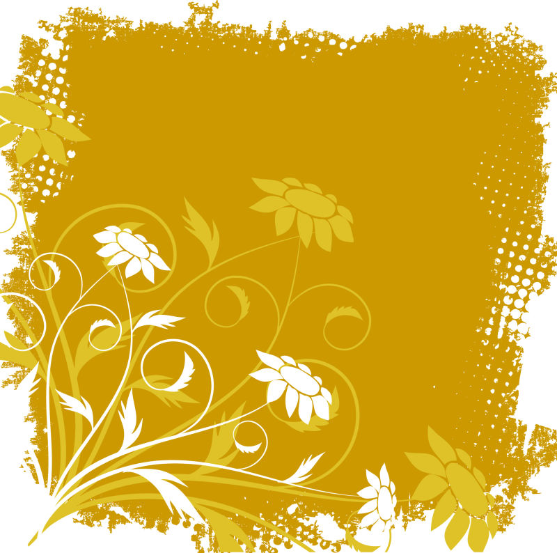 矢量黄色植物装饰边框设计