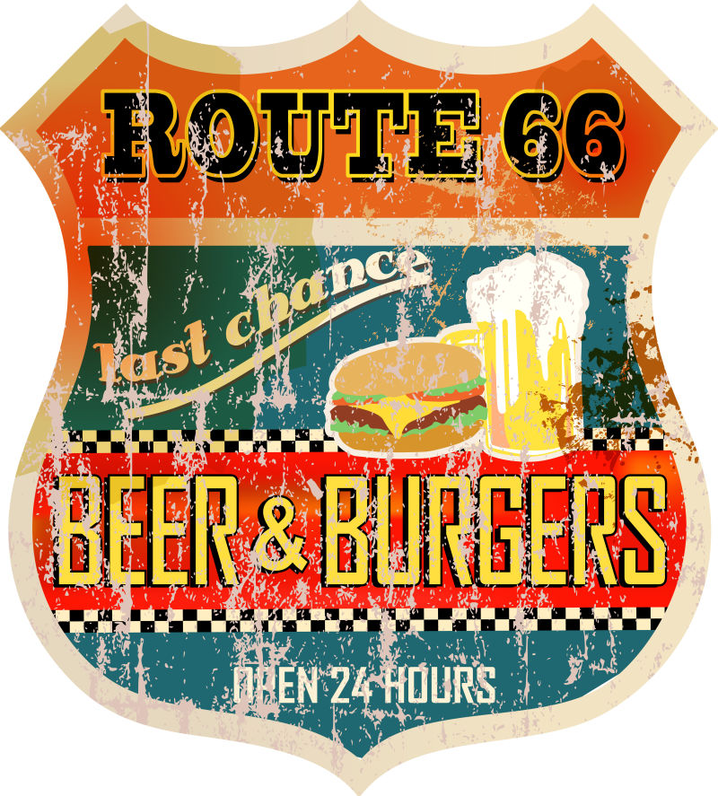创意啤酒和汉堡logo矢量设计