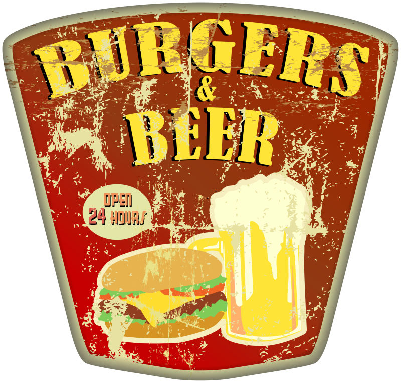 创意快餐啤酒logo矢量设计图