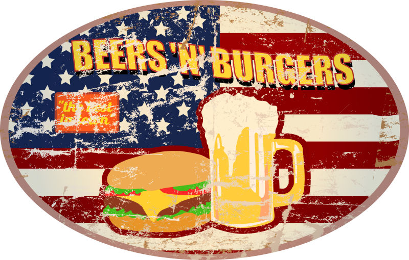 美国风啤酒logo矢量设计图