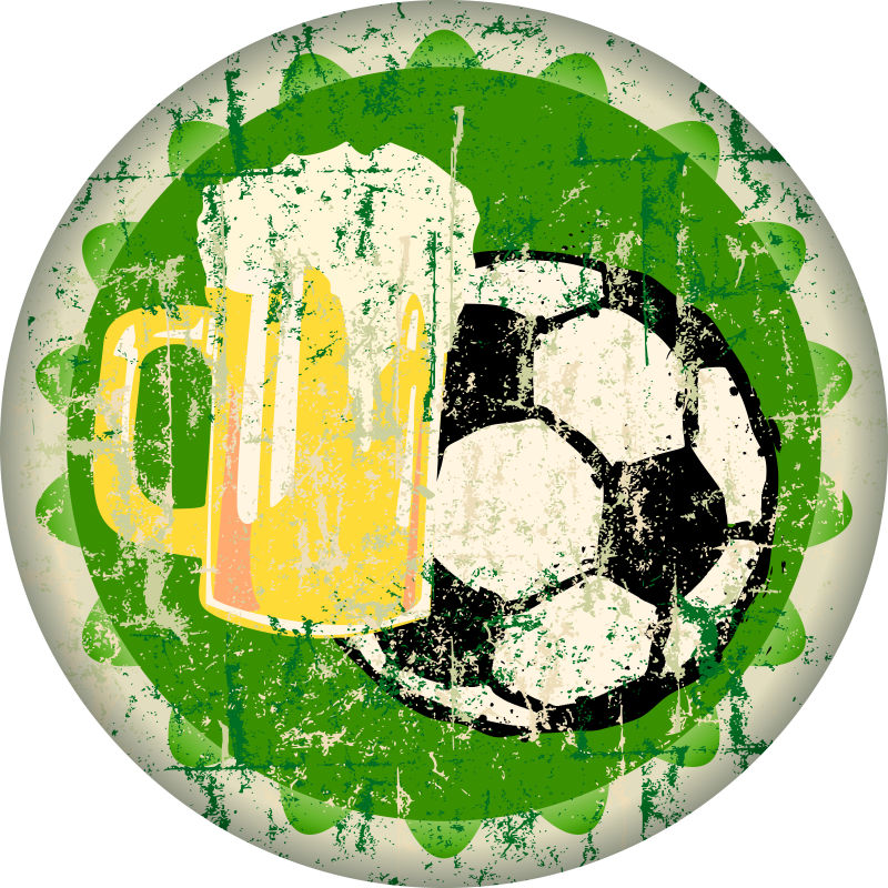 创意啤酒和足球logo矢量设计图