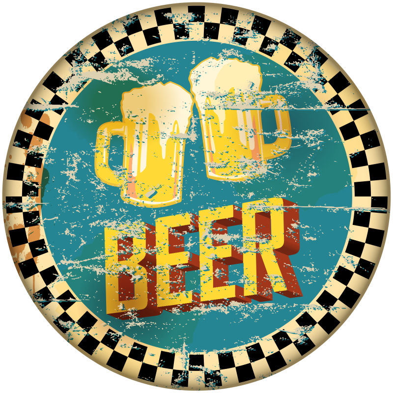创意圆形啤酒logo矢量设计图