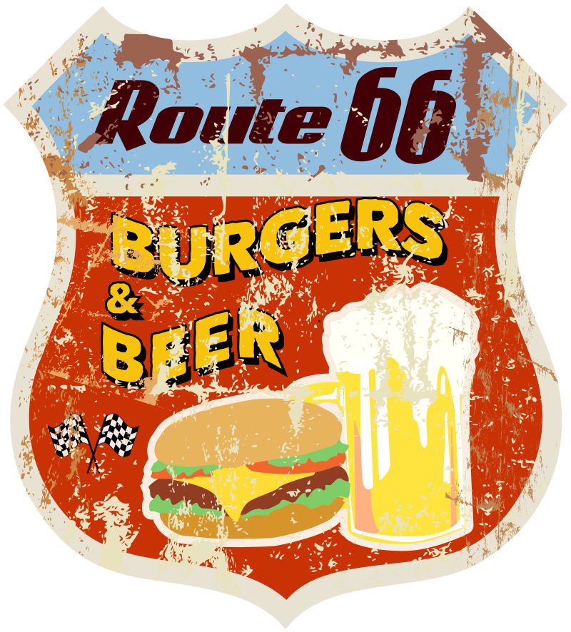 创意汉堡和啤酒logo矢量设计图
