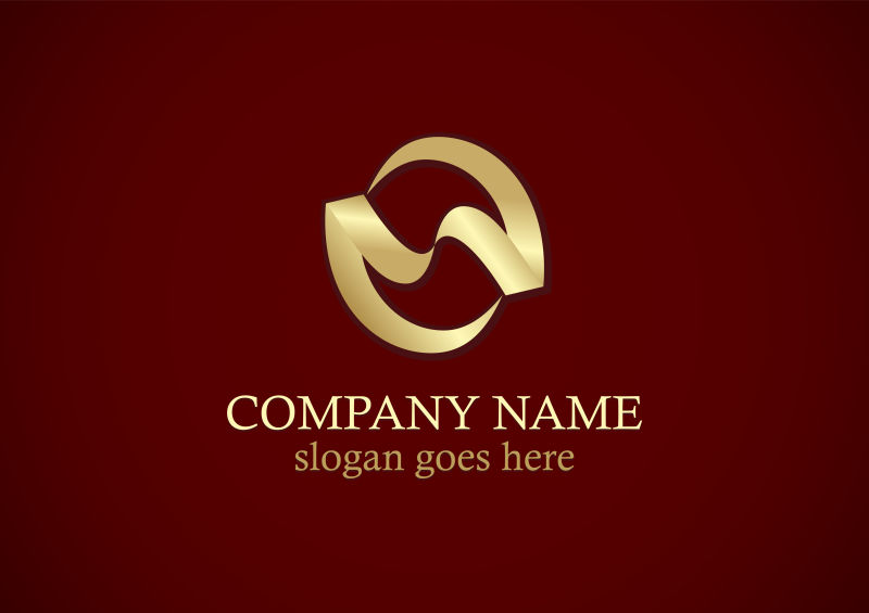 矢量抽象金色商业logo设计