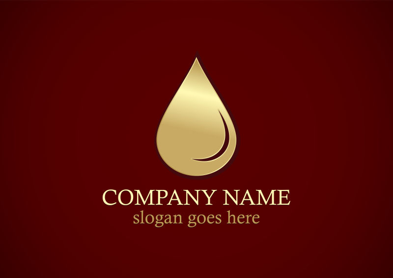 矢量金色水滴logo设计