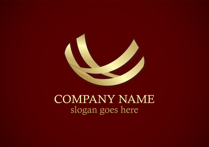 金色条纹logo标志矢量设计