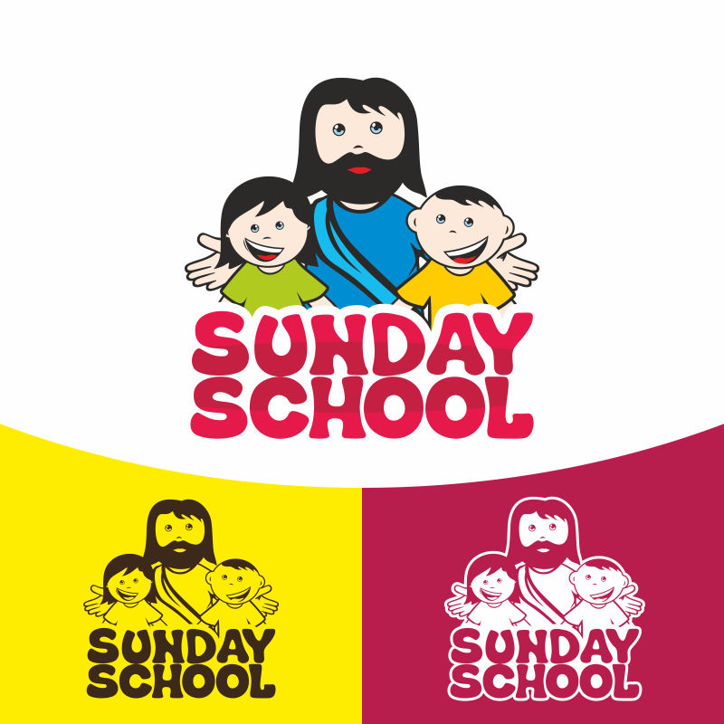 矢量设计的星期日学校logo