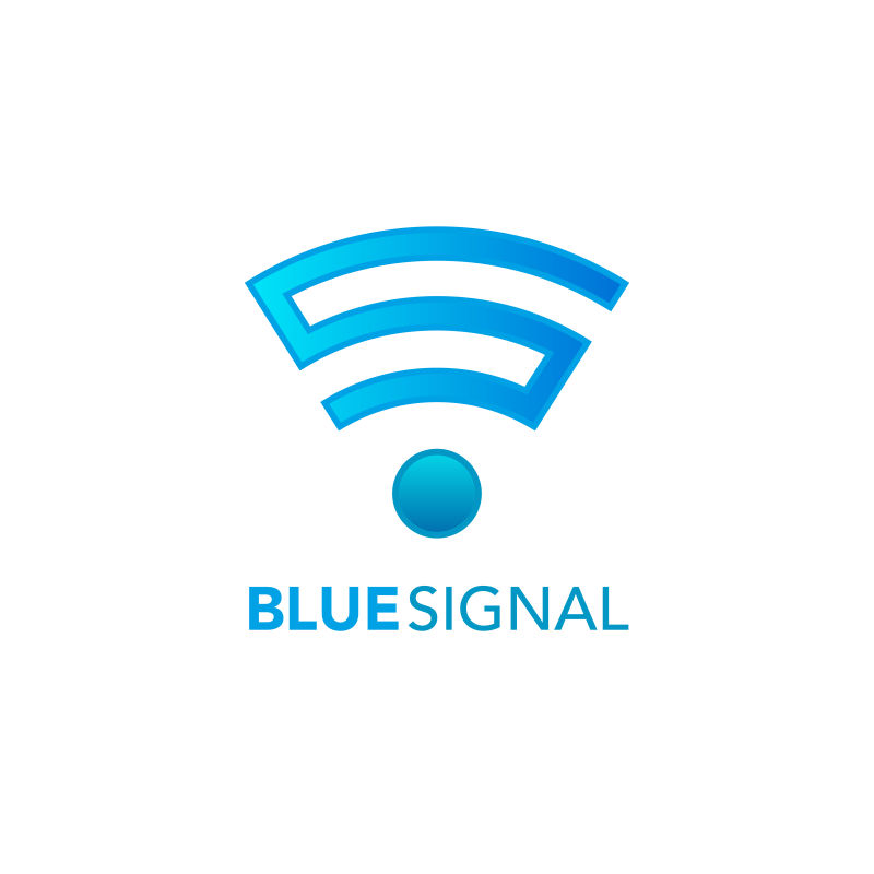 矢量蓝色信号logo设计