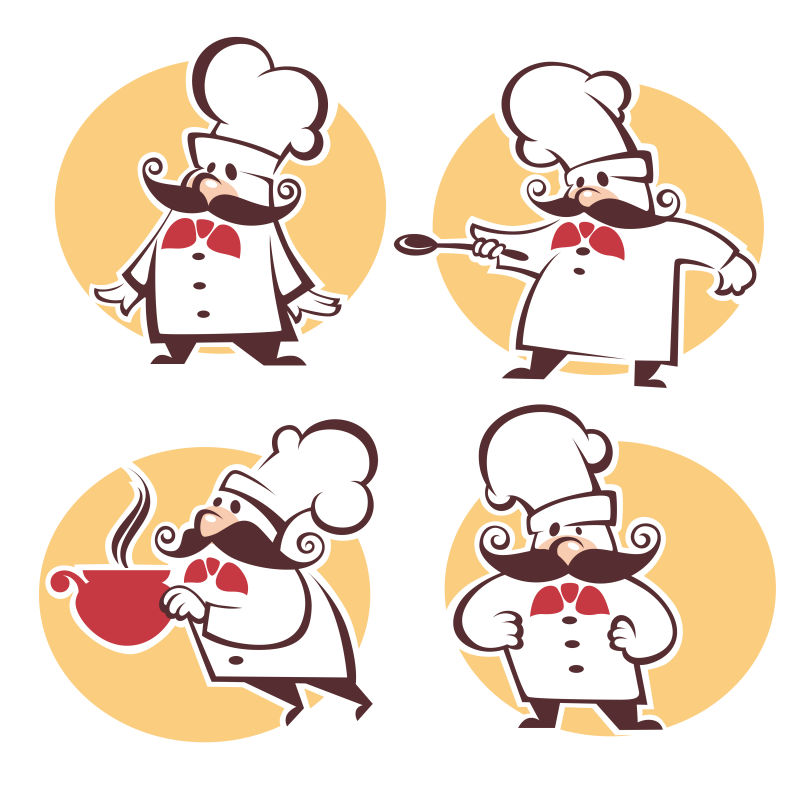 矢量厨师创意logo设计