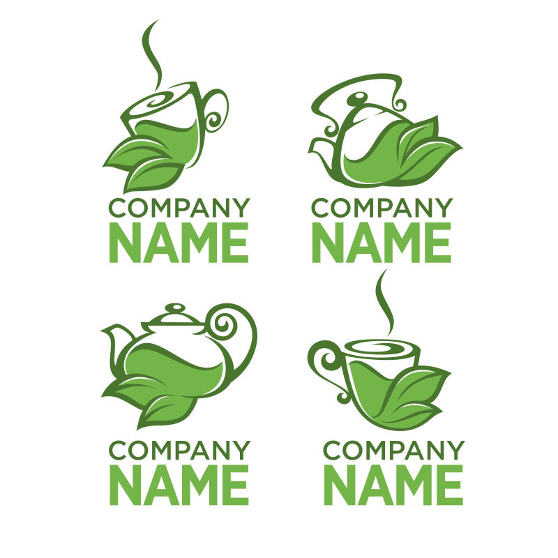 矢量绿色绿茶创意logo设计