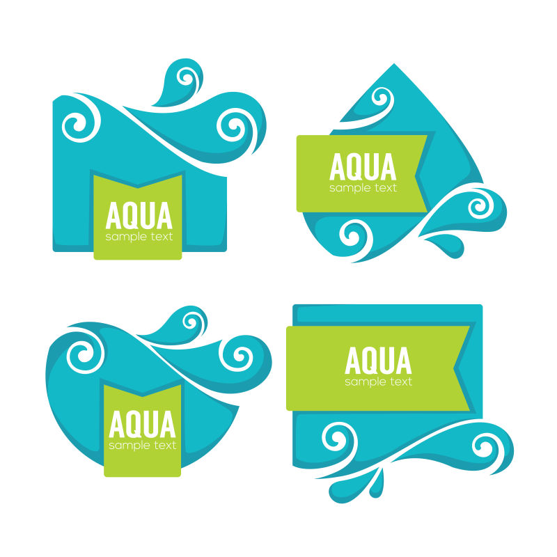 矢量绿色新鲜活水创意logo设计