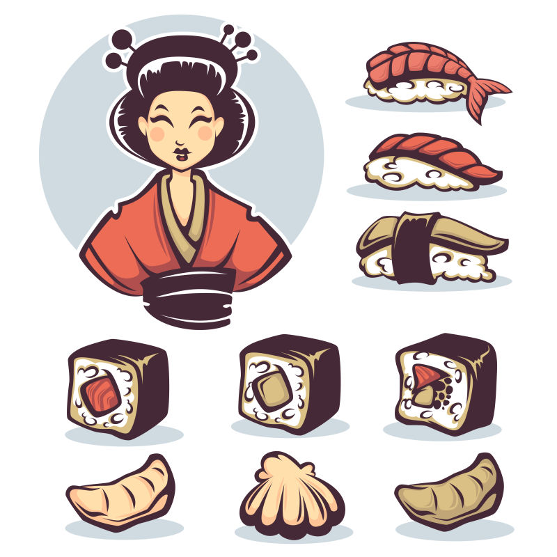 矢量创意日本传统美食logo设计