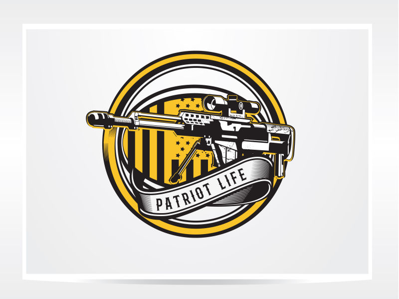 矢量创意巴雷特狙击枪logo设计