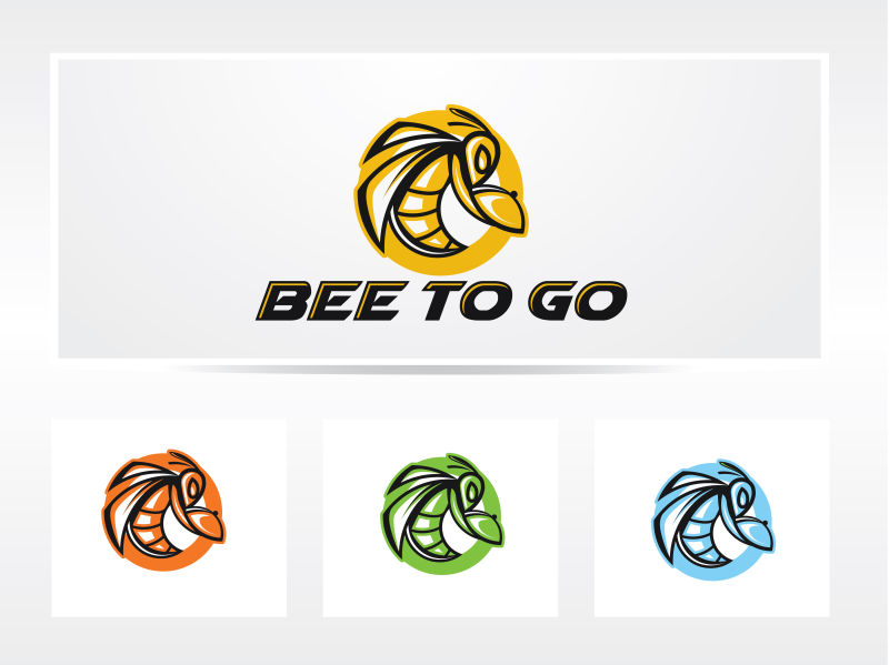 矢量四色创意蜜蜂标志logo设计