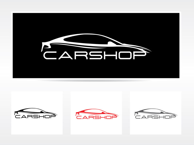 矢量四色创意汽车店标志logo设计