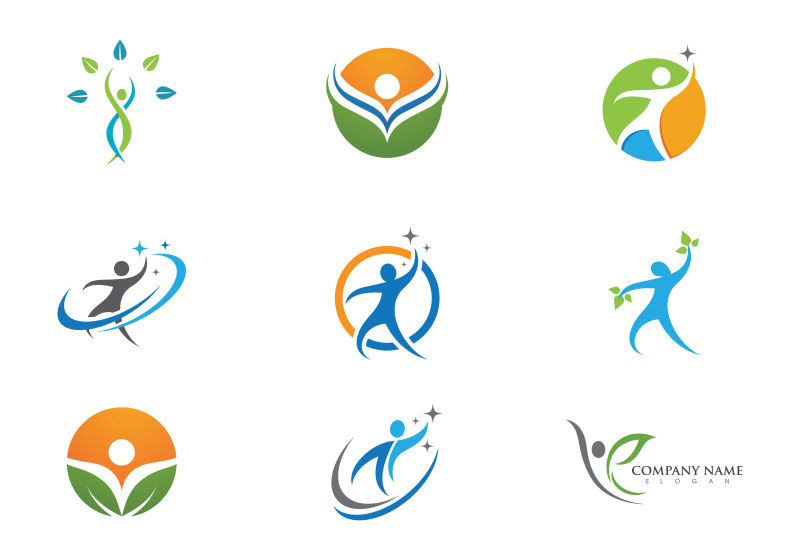 矢量彩色健康运动创意logo设计