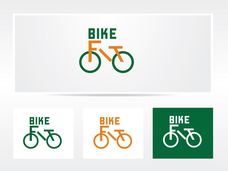 矢量自行车彩色logo设计