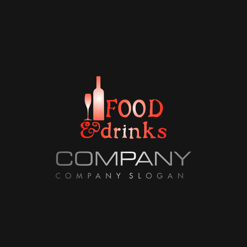 抽象矢量红色食品饮料公司标志设计