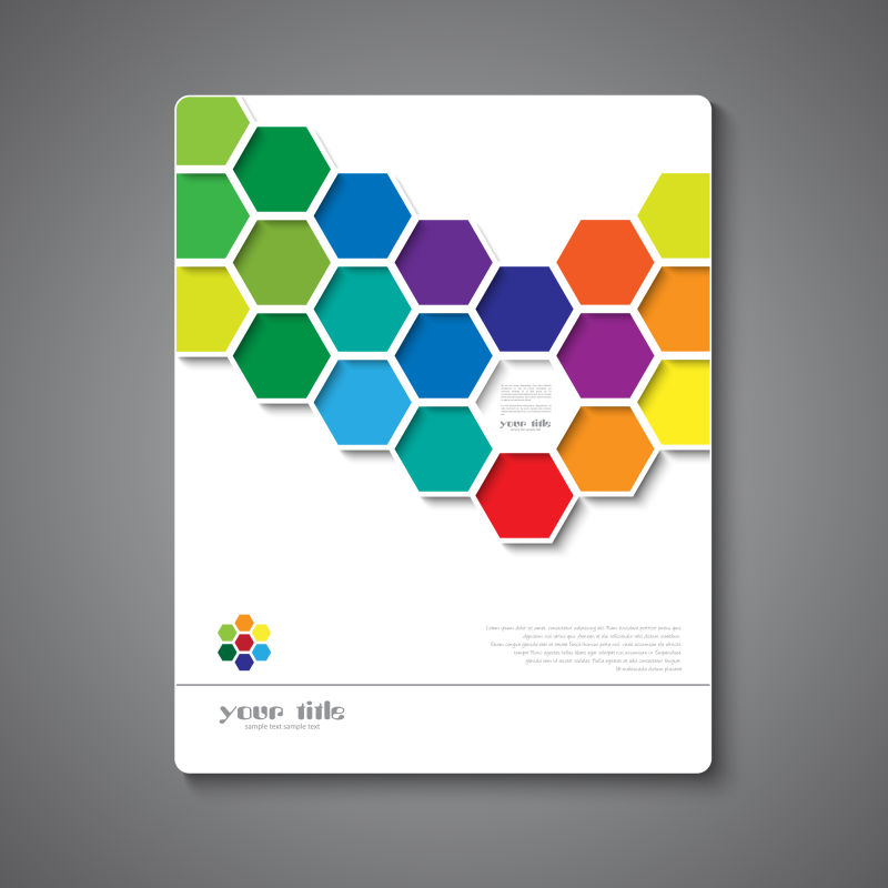 创意彩色几何纹理宣传手册矢量设计图