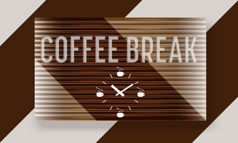 咖啡主题手表边框矢量图