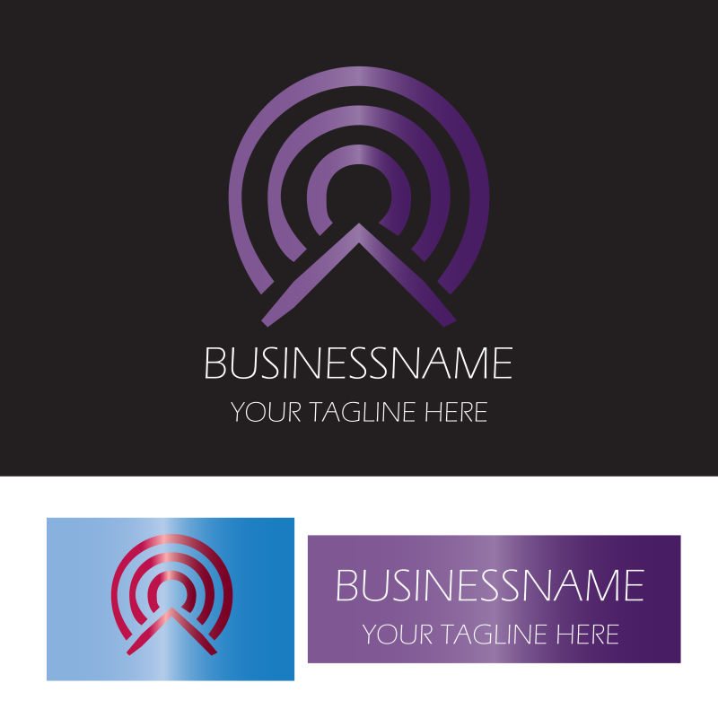 矢量紫色网络信号logo设计