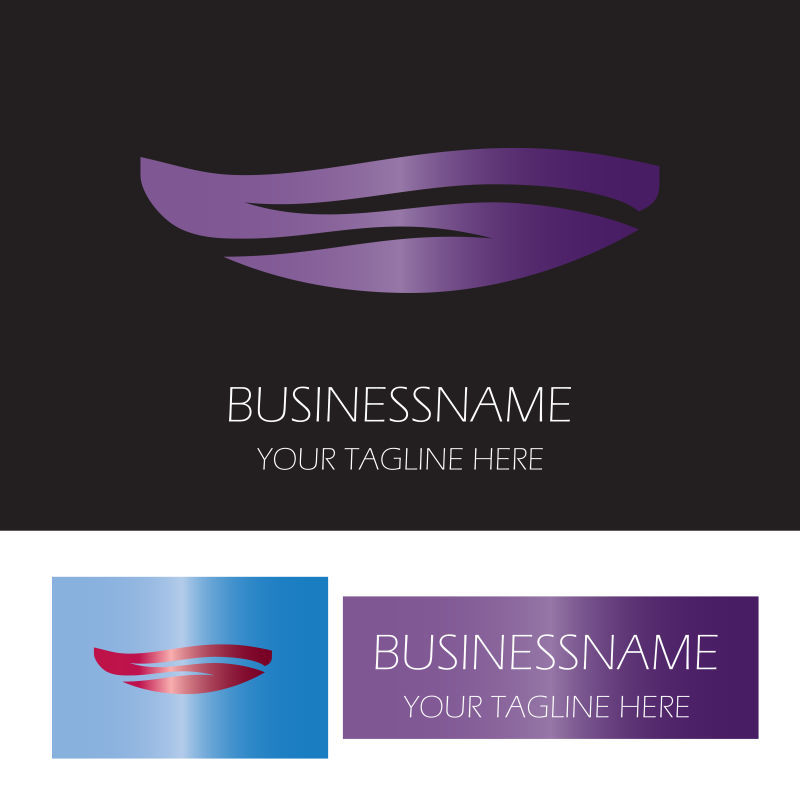 矢量紫色抽象羽毛logo设计