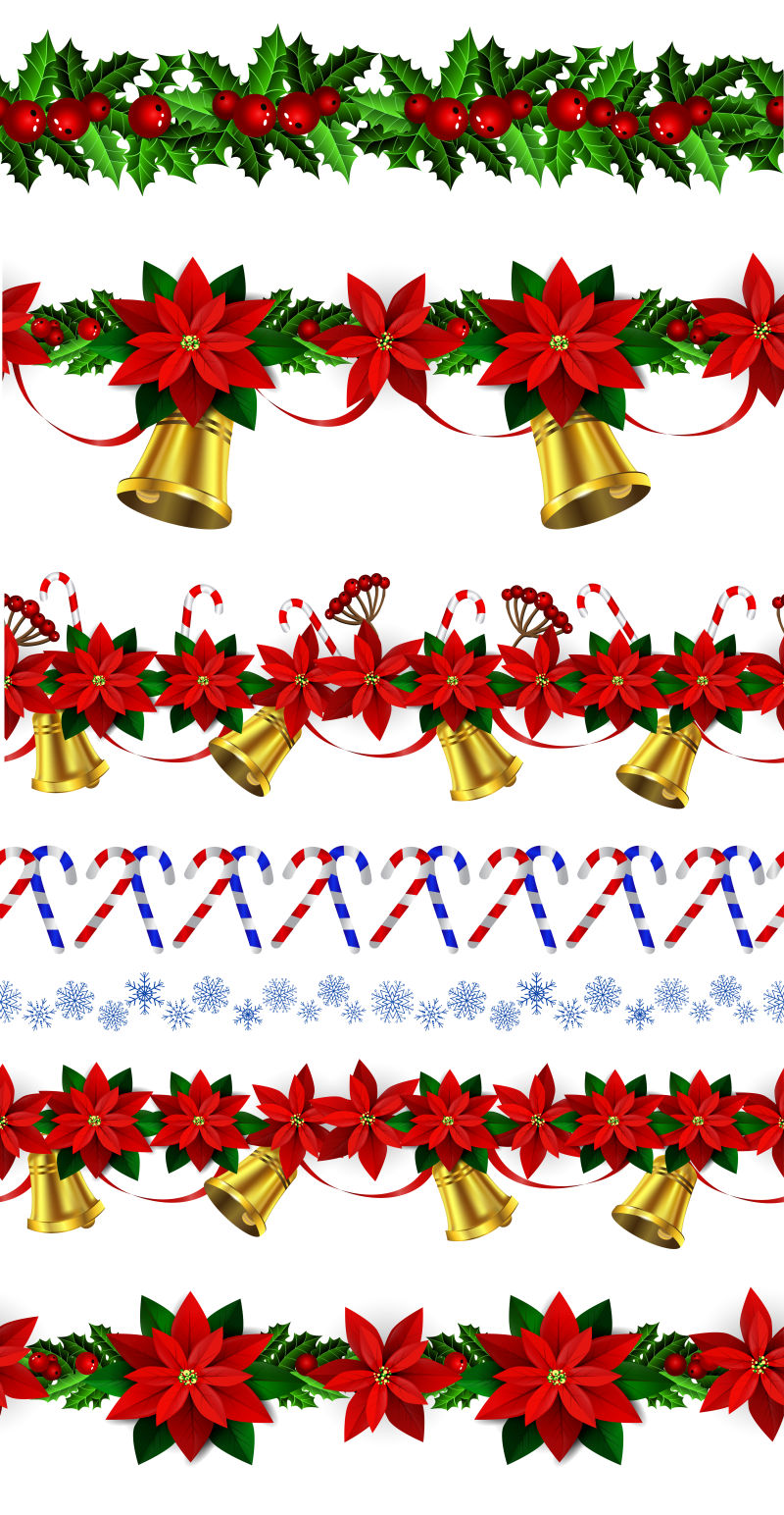 矢量圣诞节边界装饰元素设计图