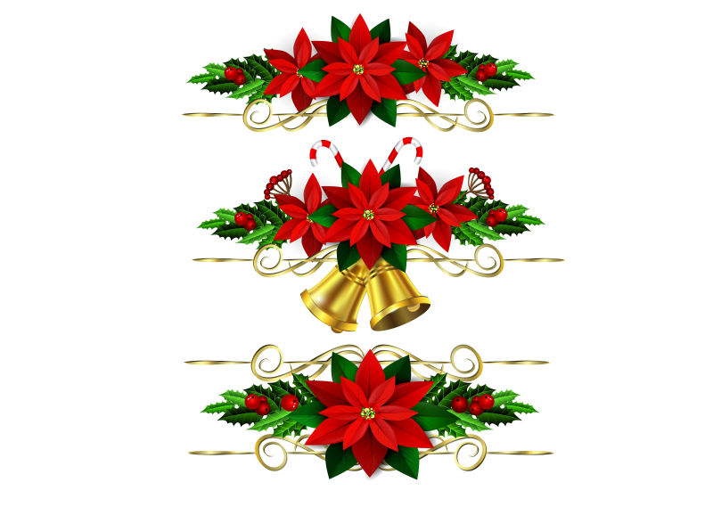 矢量圣诞花束装饰元素设计图