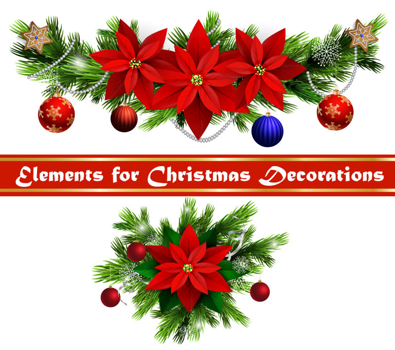 矢量圣诞边框装饰元素设计图